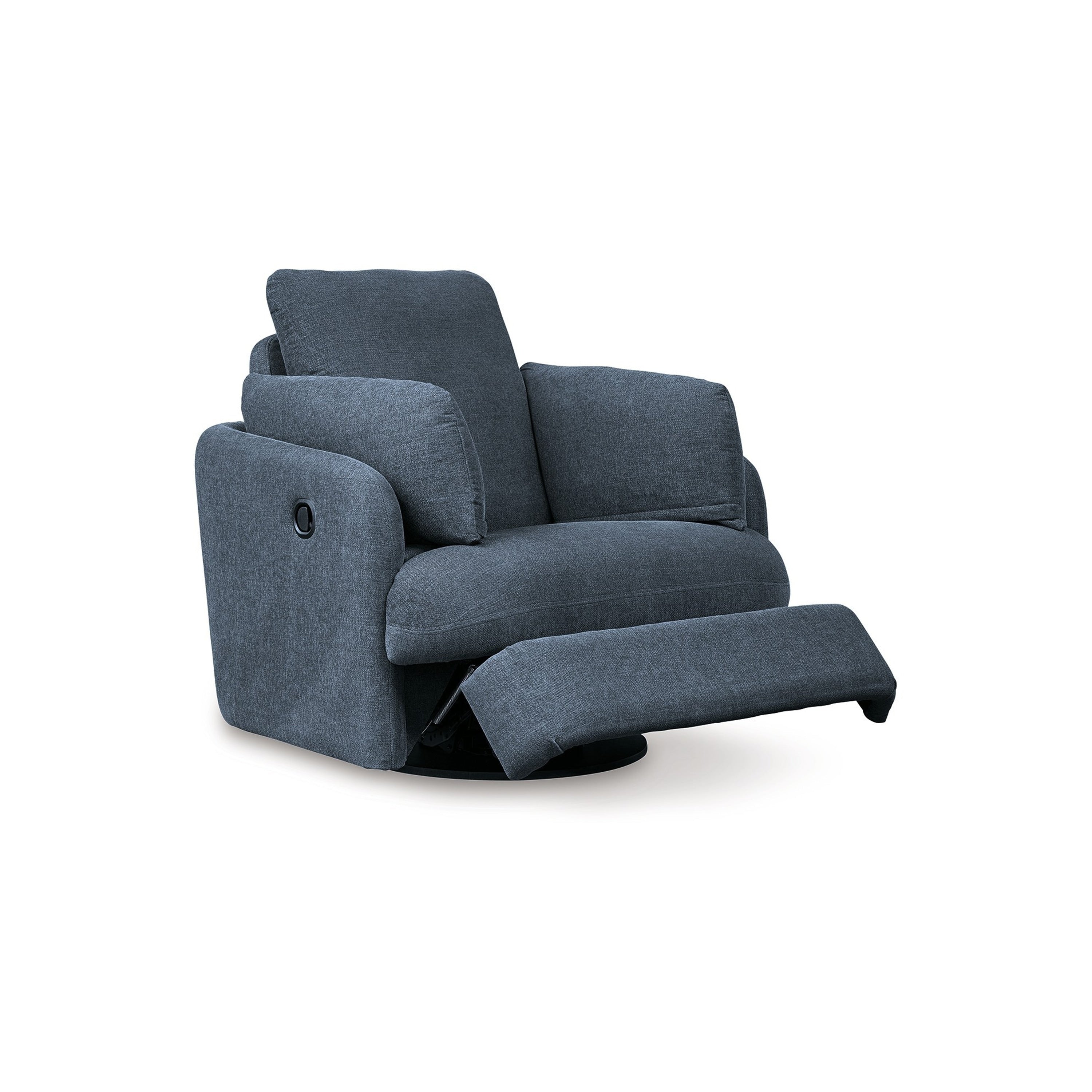 Fauteuil inclinable pivotant Meso, tissu Nuvella bleu encre, polyester