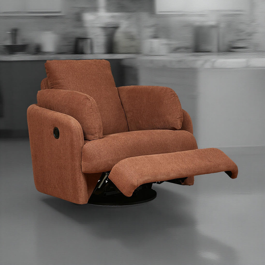 Fauteuil inclinable manuel pivotant Meso, polyester Nuvella orange