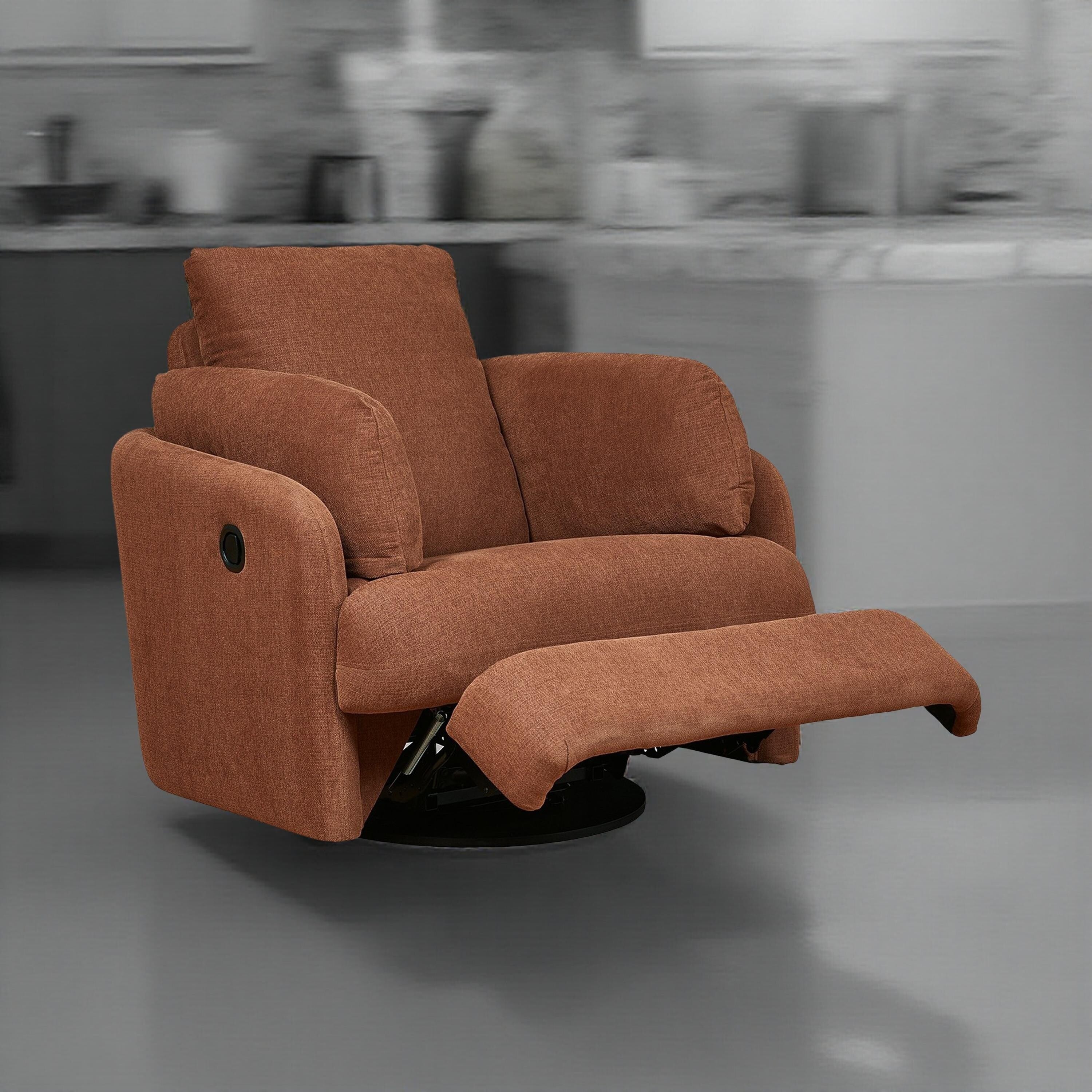 Fauteuil inclinable manuel pivotant Meso, polyester Nuvella orange