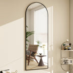 Miroir mural en forme d'arche en métal sur toute la longueur