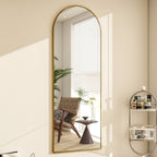 Miroir mural en forme d'arche en métal sur toute la longueur