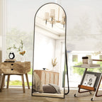 Miroir mural en forme d'arche en métal sur toute la longueur