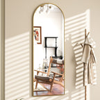 Miroir mural en forme d'arche en métal sur toute la longueur
