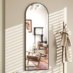 Miroir mural en forme d'arche en métal sur toute la longueur