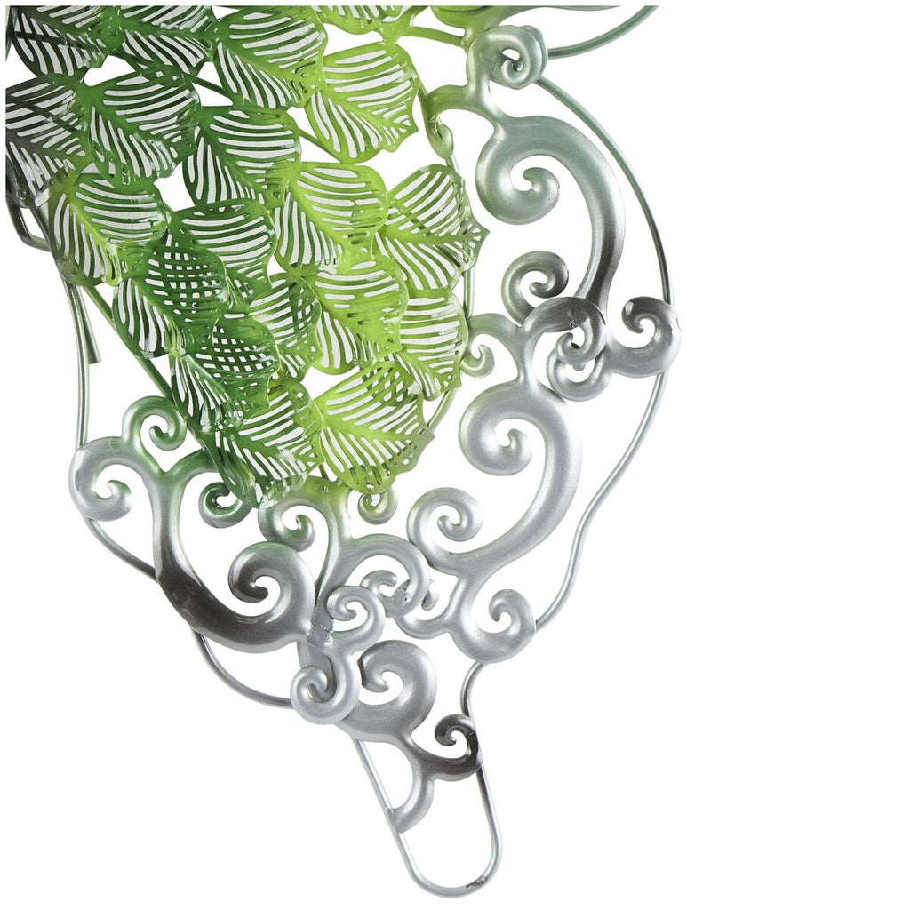 Papillon en métal pour décoration murale d'intérieur ou d'extérieur - Argent, vert, rose - Roche River Decor