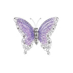 Papillon en métal pour décoration murale d'intérieur ou d'extérieur - Argent, vert, rose - Roche River Decor