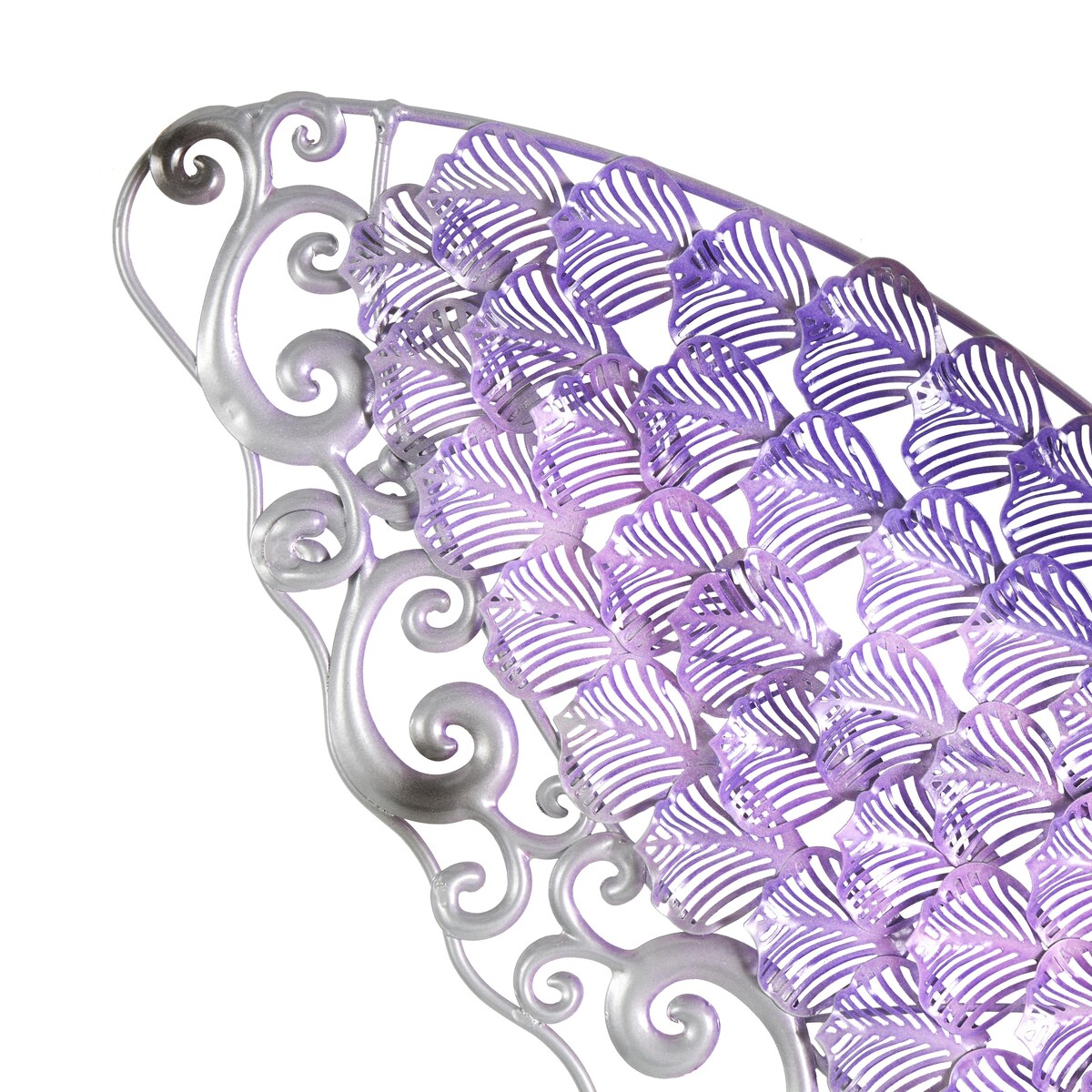 Papillon en métal pour décoration murale d'intérieur ou d'extérieur - Argent, vert, rose - Roche River Decor