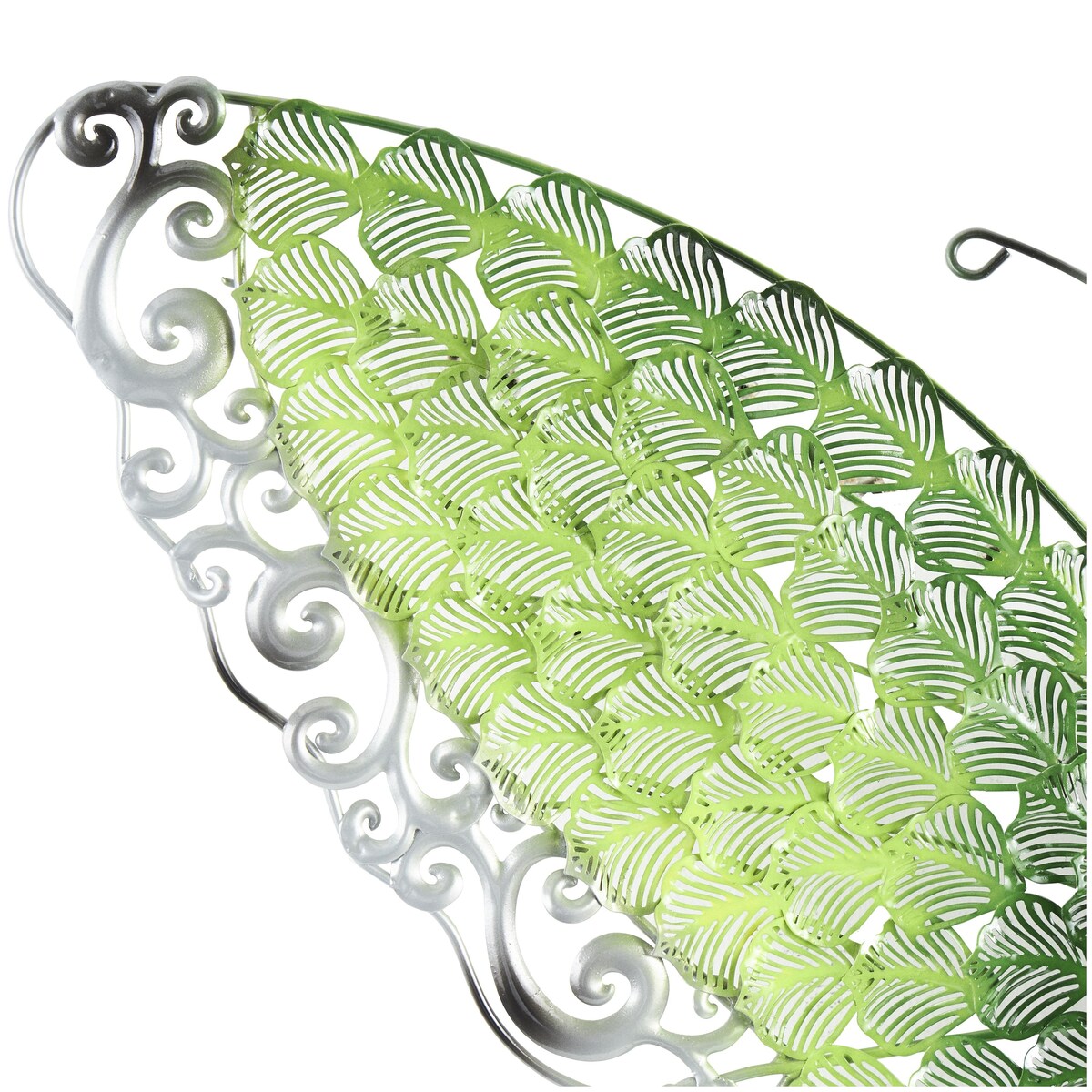 Papillon en métal pour décoration murale d'intérieur ou d'extérieur - Argent, vert, rose - Roche River Decor