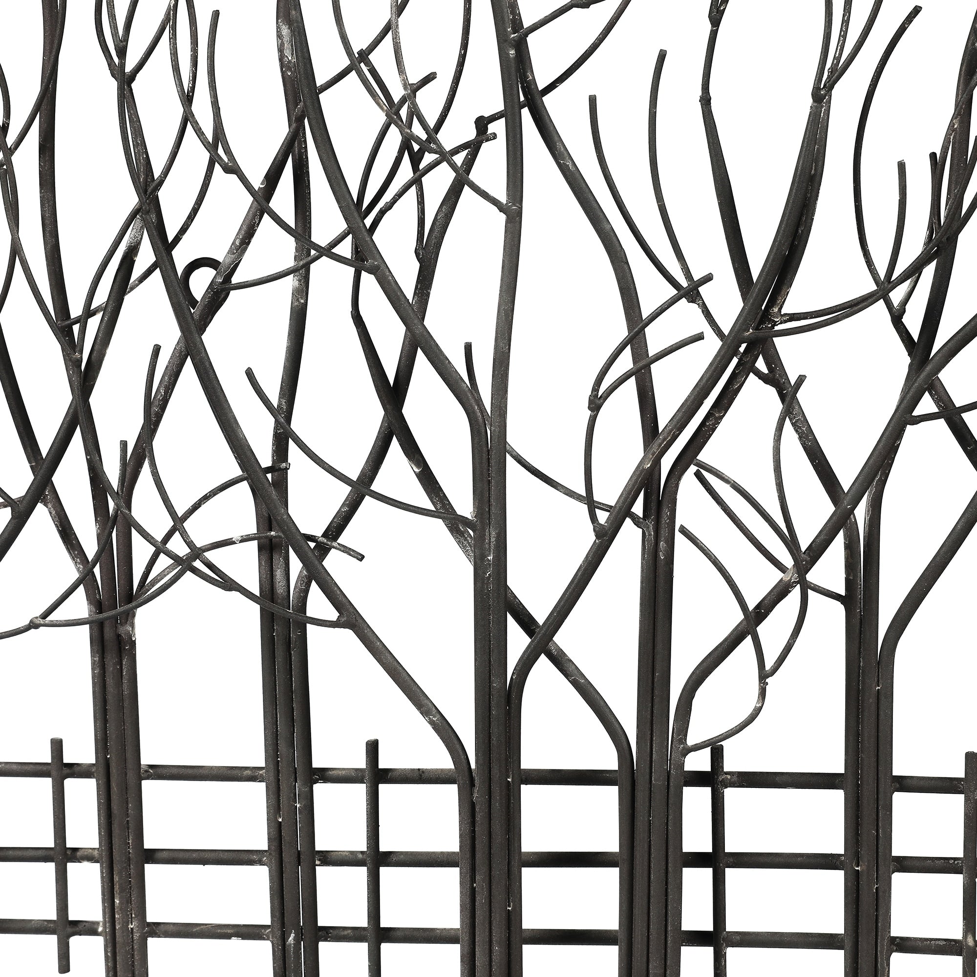Décoration murale en métal noir Champ d'arbres