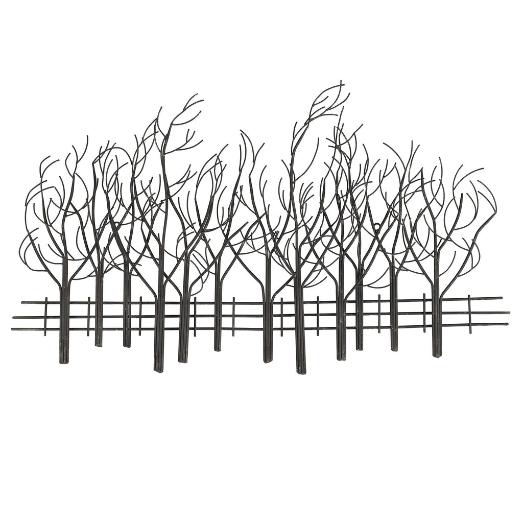 Décoration murale en métal noir Champ d'arbres