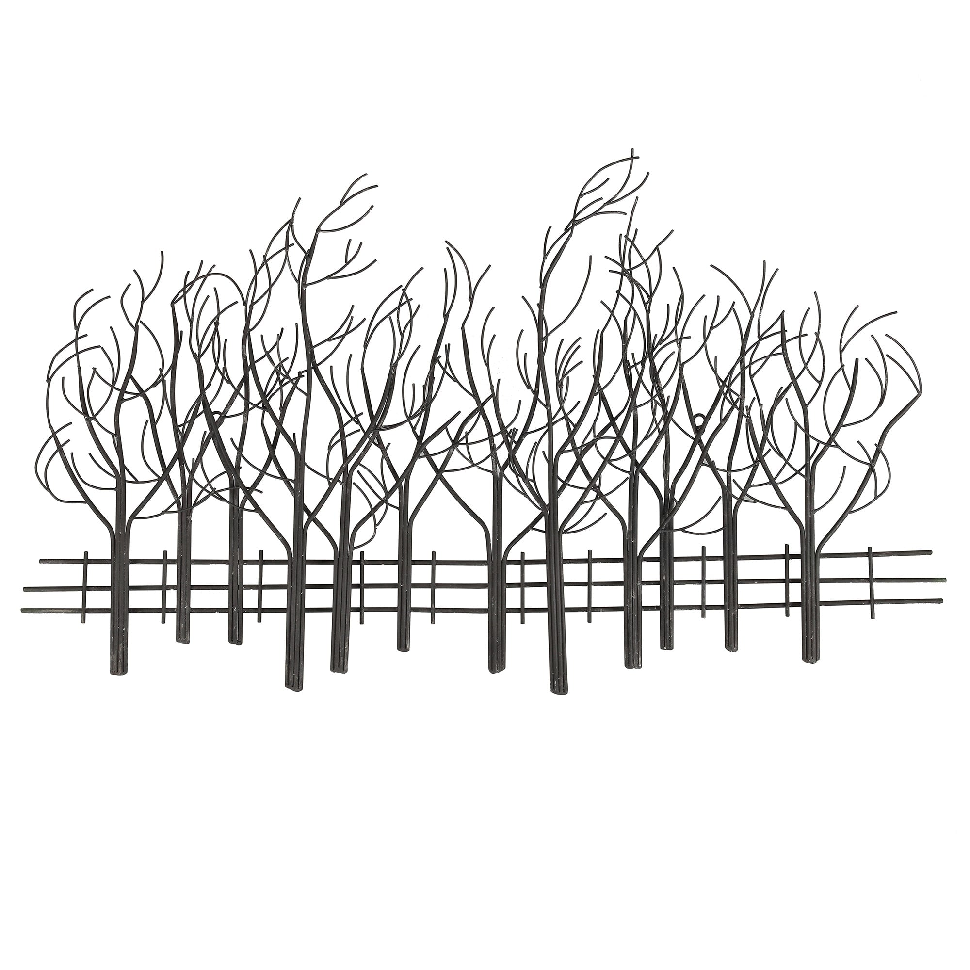 Décoration murale en métal noir Champ d'arbres