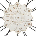 Décoration murale florale en métal - Lot de 2 - Noir - Roche River Decor