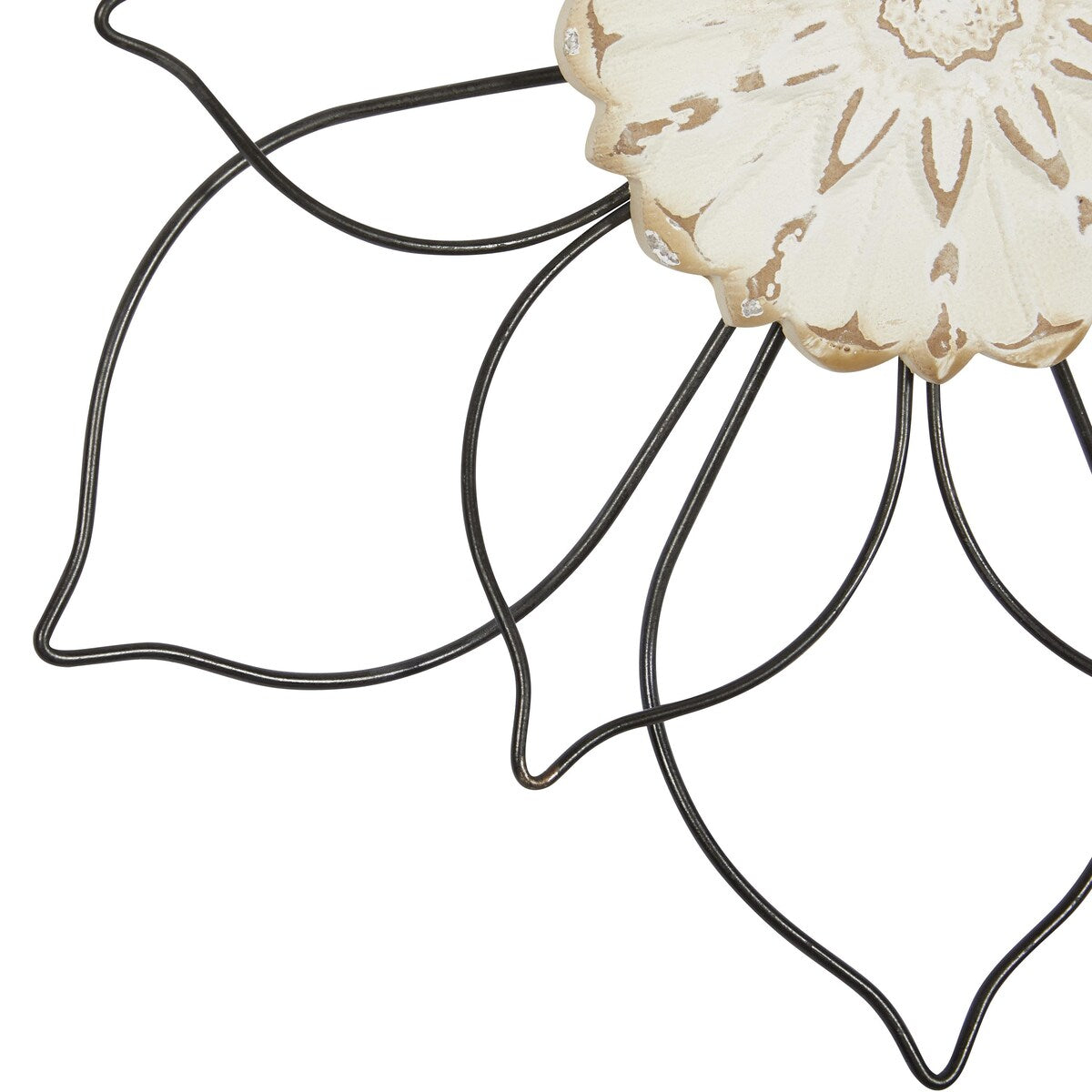 Décoration murale florale en métal - Lot de 2 - Noir - Roche River Decor