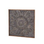 Décoration murale en métal motif tournesol floral avec détails en relief - Gris - Roche River Decor