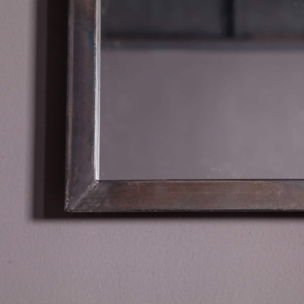 Miroir mural rustique à cadre en métal brun avec vitre décorative - 37,75 H x 23,8 L x 1 P