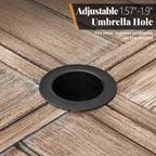 Ensemble de salle à manger d'extérieur en métal pour 8 personnes avec table carrée et chaises fixes et pivotantes rembourrées robustes, ensemble de meubles de patio (beige)