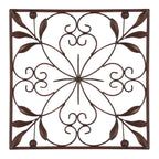 Décoration murale en métal à volutes - Lot de 4 - Marron foncé - Roche River Decor