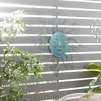 Décoration murale d'intérieur ou d'extérieur en métal avec cadre métallique - Bleu sarcelle - Roche River Decor
