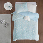 Parure de lit en peluche phosphorescente Avery Aqua par Intelligent Design Kids