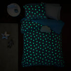 Parure de lit en peluche phosphorescente Avery Aqua par Intelligent Design Kids