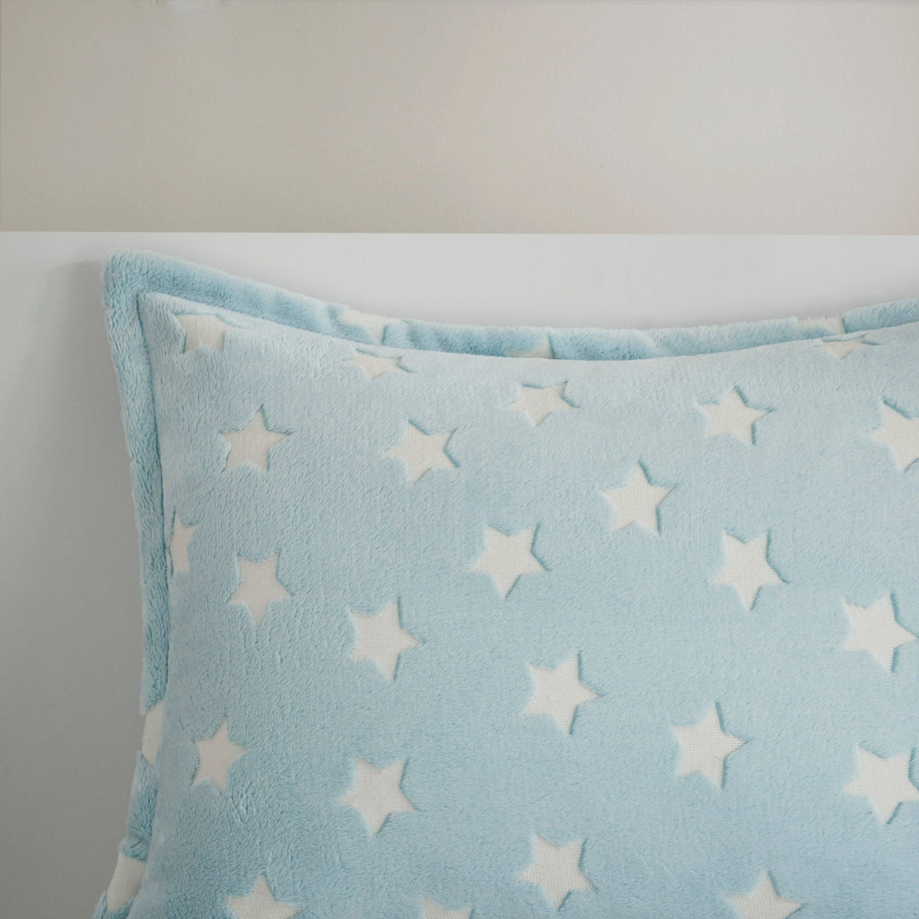 Parure de lit en peluche phosphorescente Avery Aqua par Intelligent Design Kids