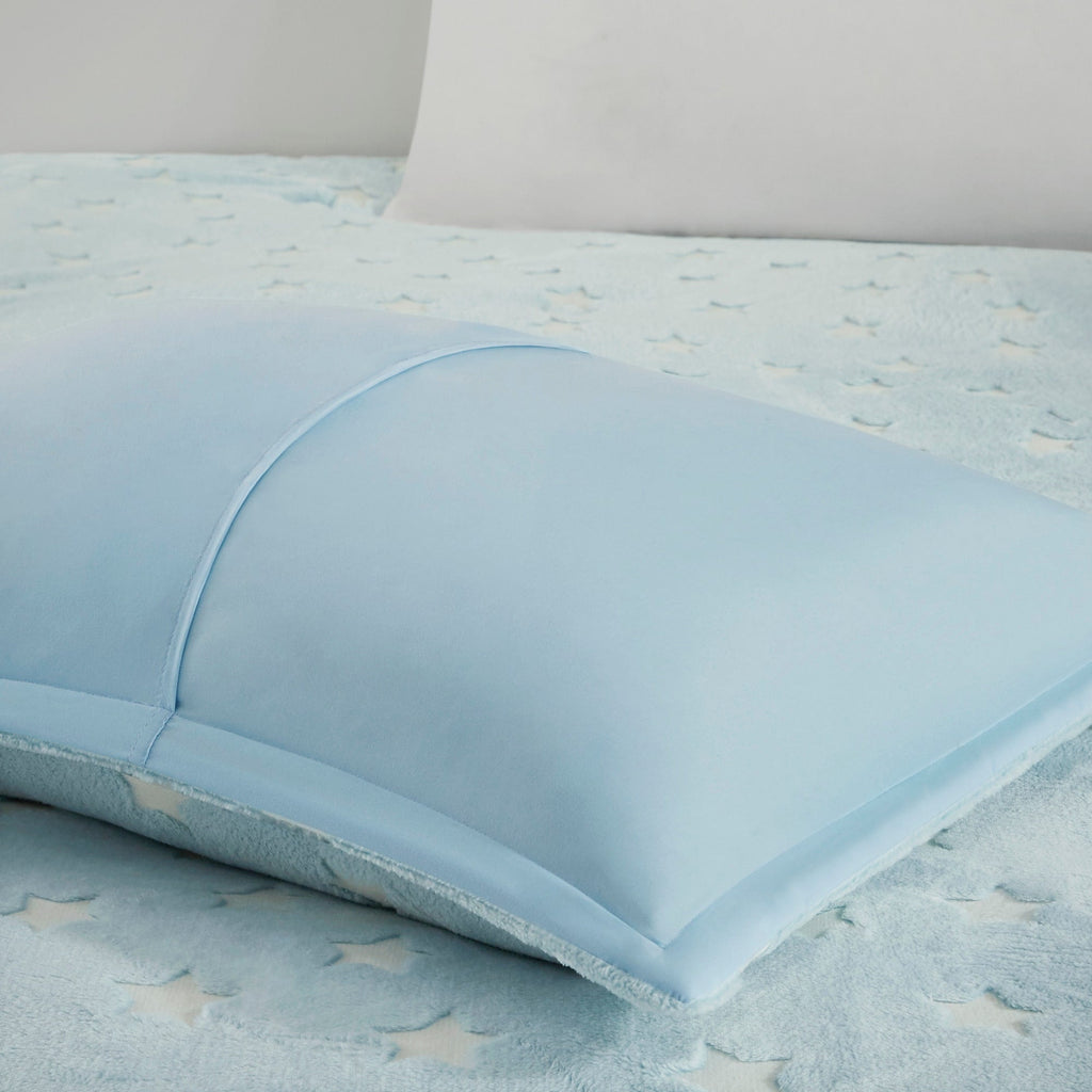 Parure de lit en peluche phosphorescente Avery Aqua par Intelligent Design Kids
