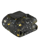 Parure de lit métallique avec coussin décoratif et motif ciel étoilé Ariella pour enfants au design intelligent