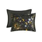 Parure de lit métallique avec coussin décoratif et motif ciel étoilé Ariella pour enfants au design intelligent
