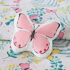 Parure de lit à imprimé papillons rose Caroline pour enfants au design intelligent