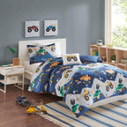Parure de lit bleue Gavin Monster Truck pour enfants au design intelligent