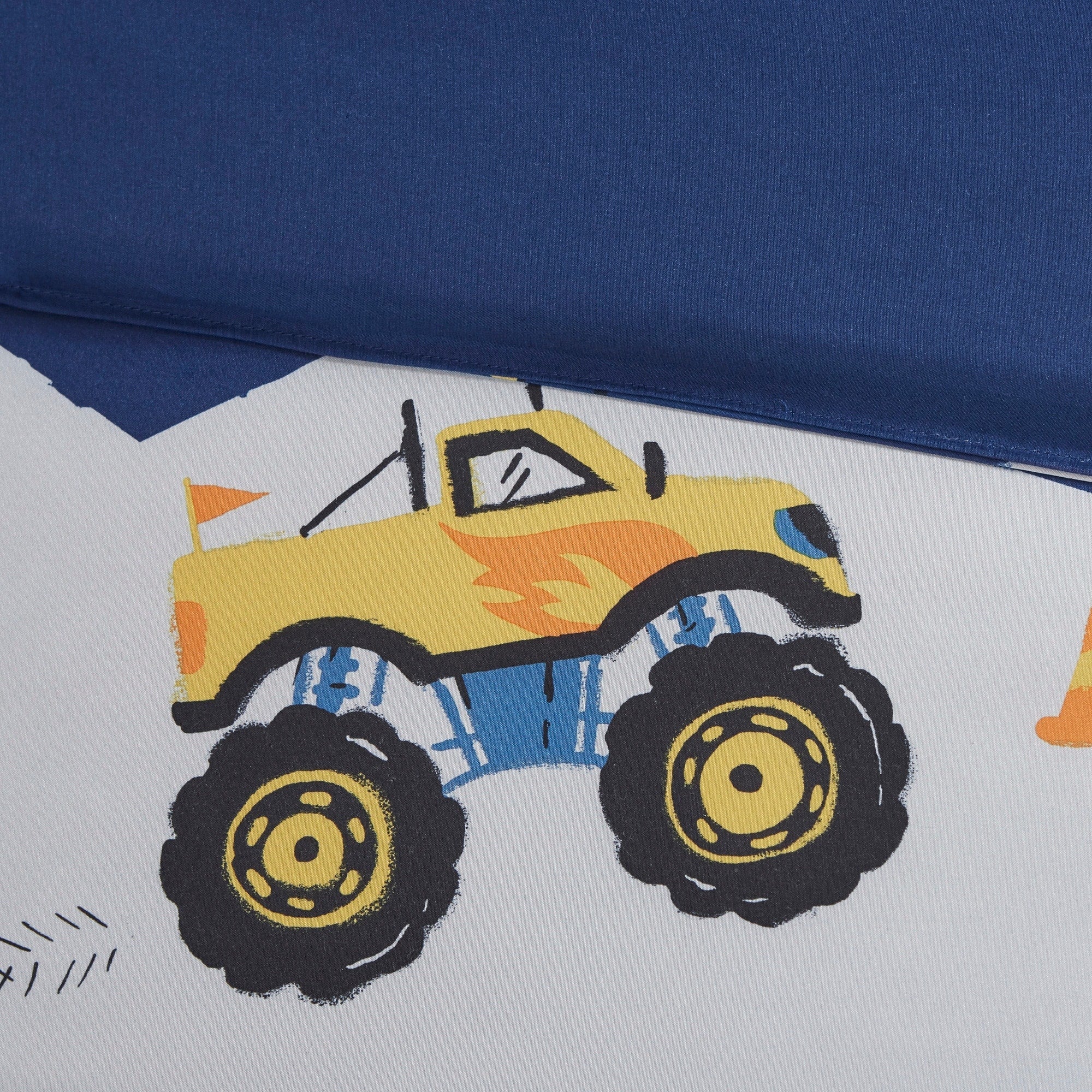 Parure de lit bleue Gavin Monster Truck pour enfants au design intelligent