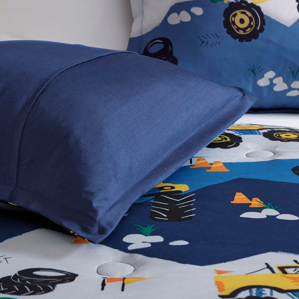 Parure de lit bleue Gavin Monster Truck pour enfants au design intelligent