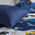 Parure de lit bleue Gavin Monster Truck pour enfants au design intelligent