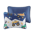 Parure de lit réversible Gavin Monster Truck pour enfants au design intelligent avec coussin décoratif