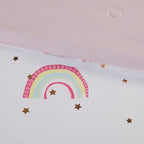 Parure de lit avec draps et housse de couette pour enfants Mia, motif arc-en-ciel et étoiles métalliques, design intelligent