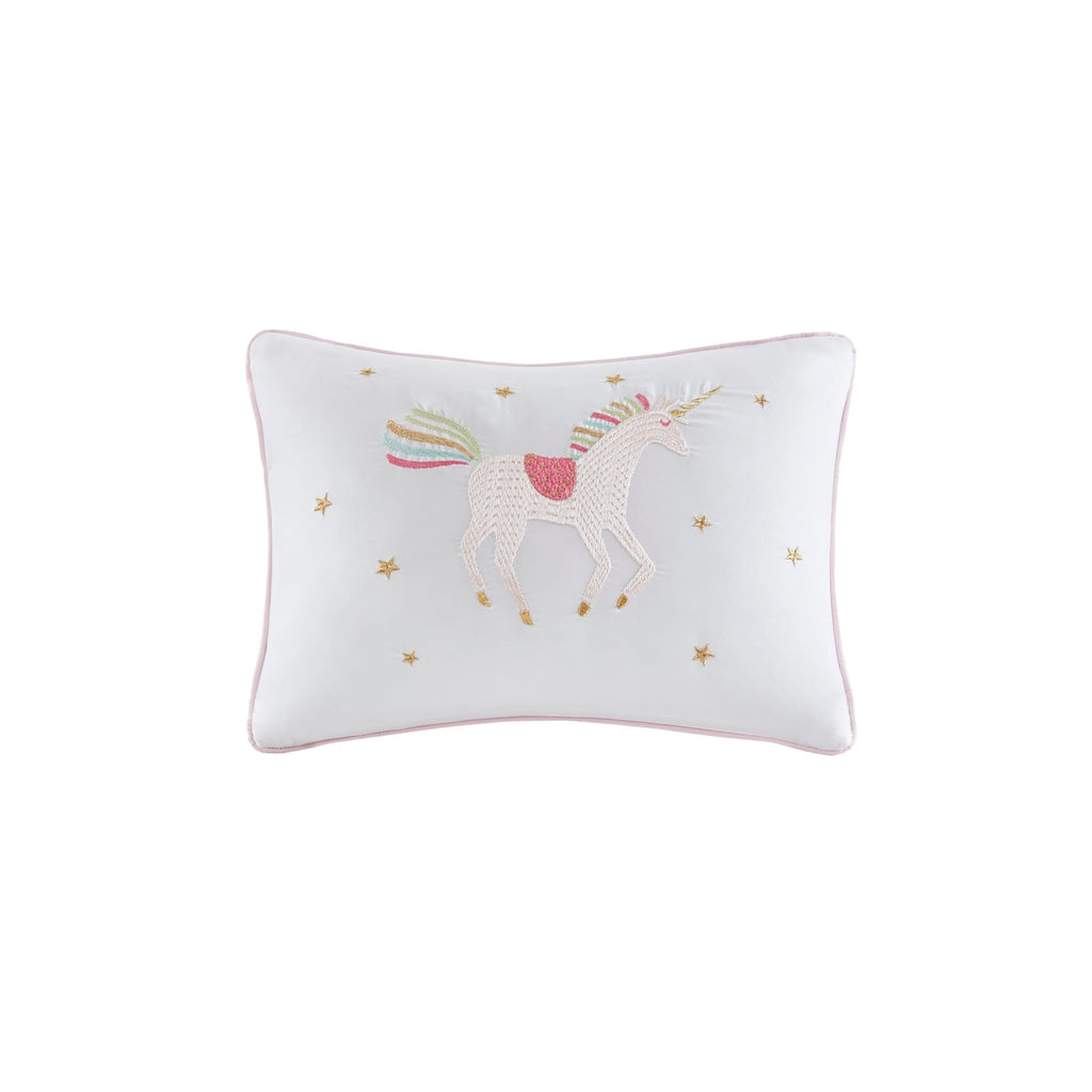 Parure de lit avec draps et housse de couette pour enfants Mia, motif arc-en-ciel et étoiles métalliques, design intelligent