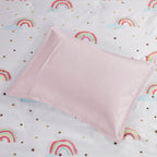 Parure de lit avec draps et housse de couette pour enfants Mia, motif arc-en-ciel et étoiles métalliques, design intelligent