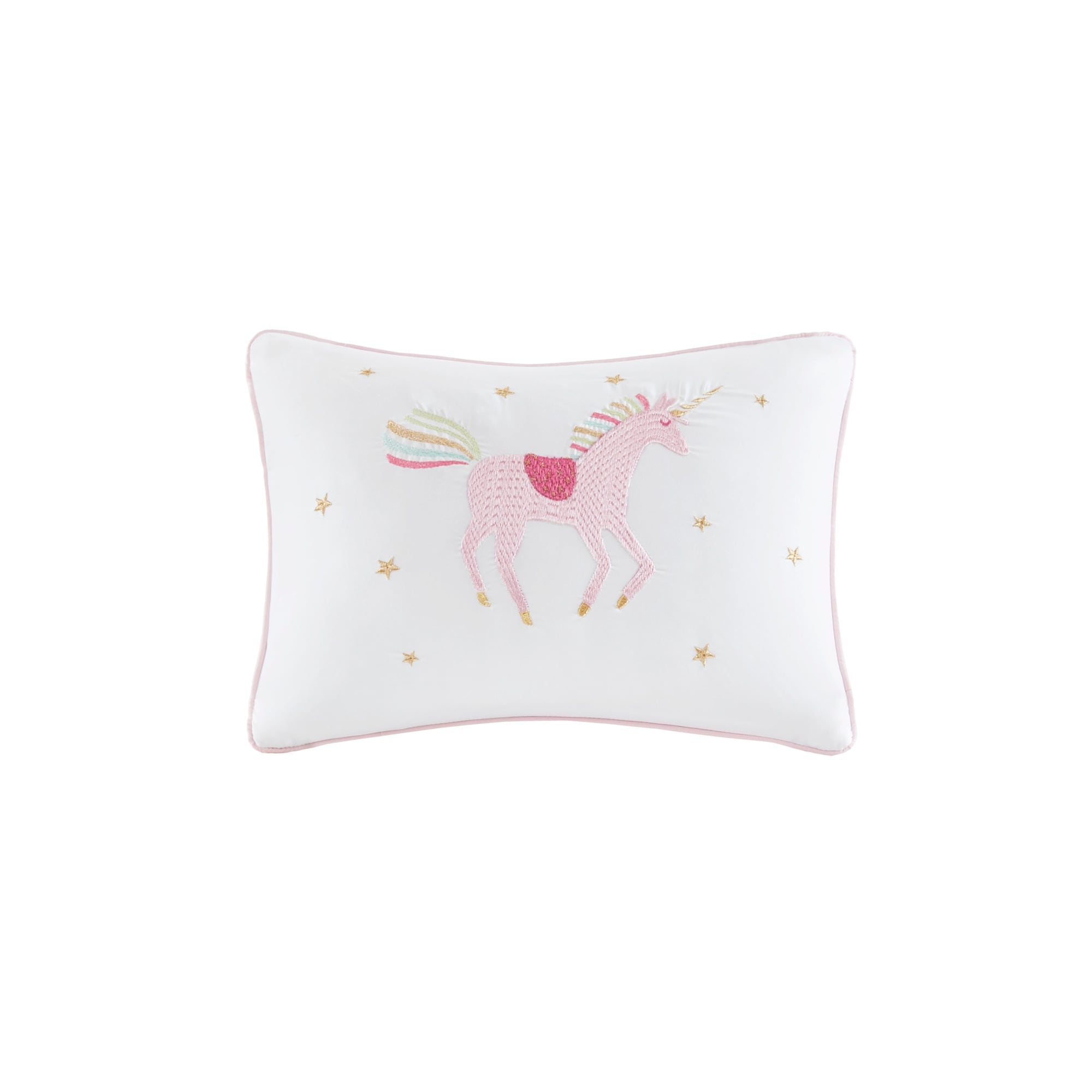 Parure de lit avec draps et housse de couette pour enfants Mia, motif arc-en-ciel et étoiles métalliques, design intelligent