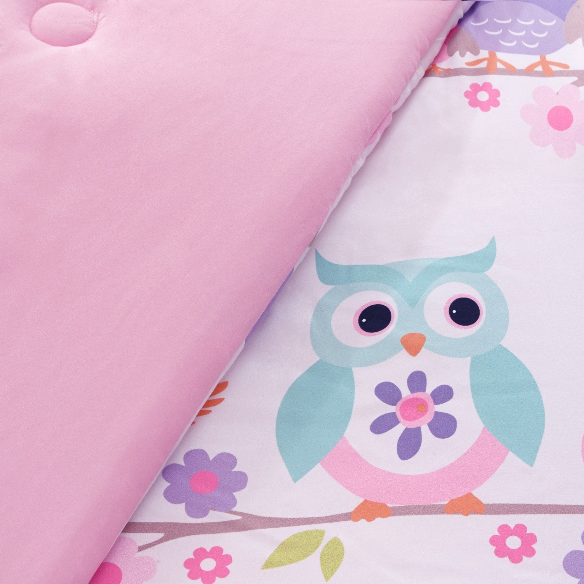 Parure de lit avec draps et couette pour enfants au design intelligent, motif hibou nocturne Nellie