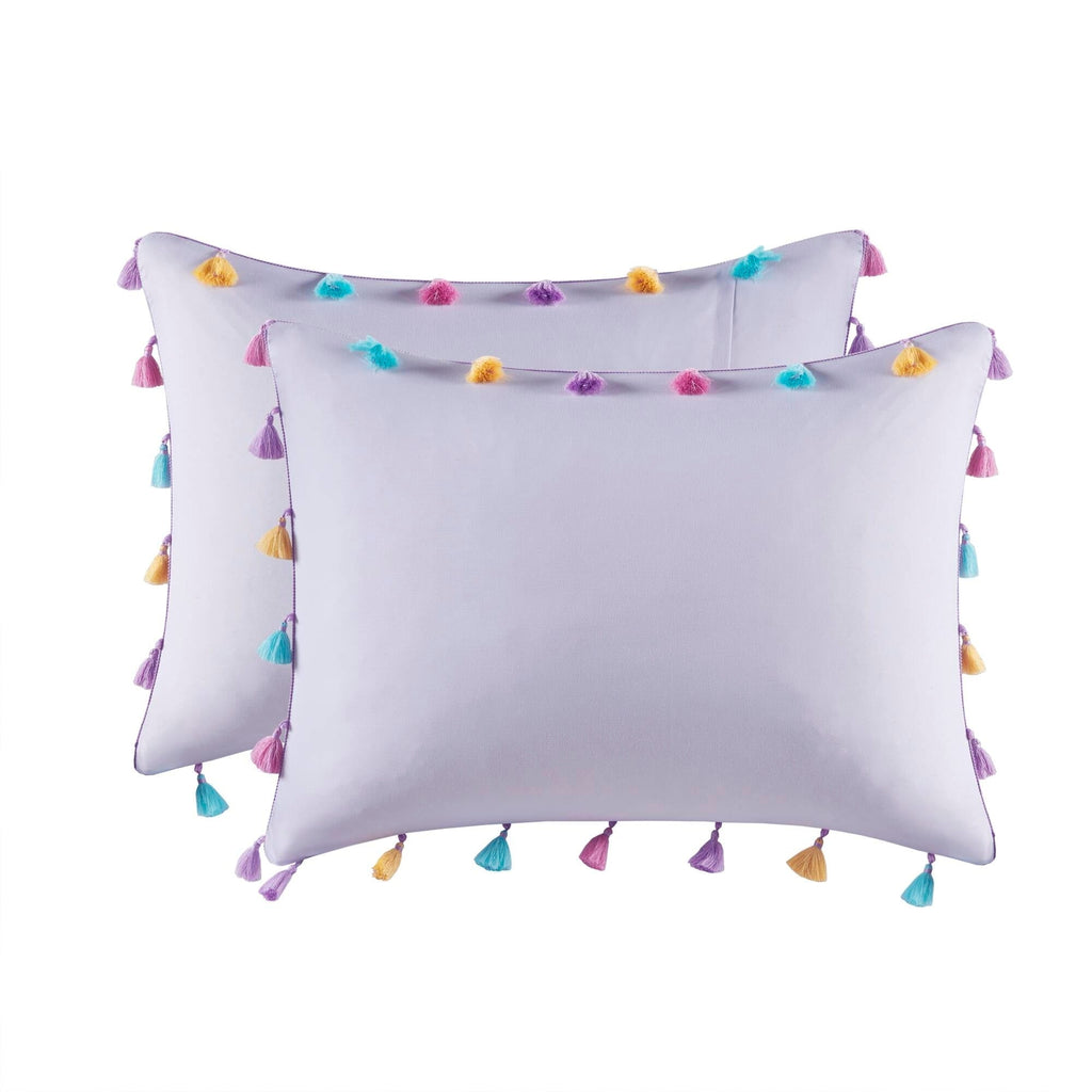 Parure de lit Tanya à pompons et coussin en forme de cœur pour enfants au design intelligent