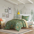 Parure de lit réversible en peluche pour enfants Theo Forest Animals, design intelligent