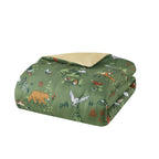 Parure de lit réversible en peluche pour enfants Theo Forest Animals, design intelligent