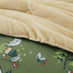 Parure de lit réversible en peluche pour enfants Theo Forest Animals, design intelligent