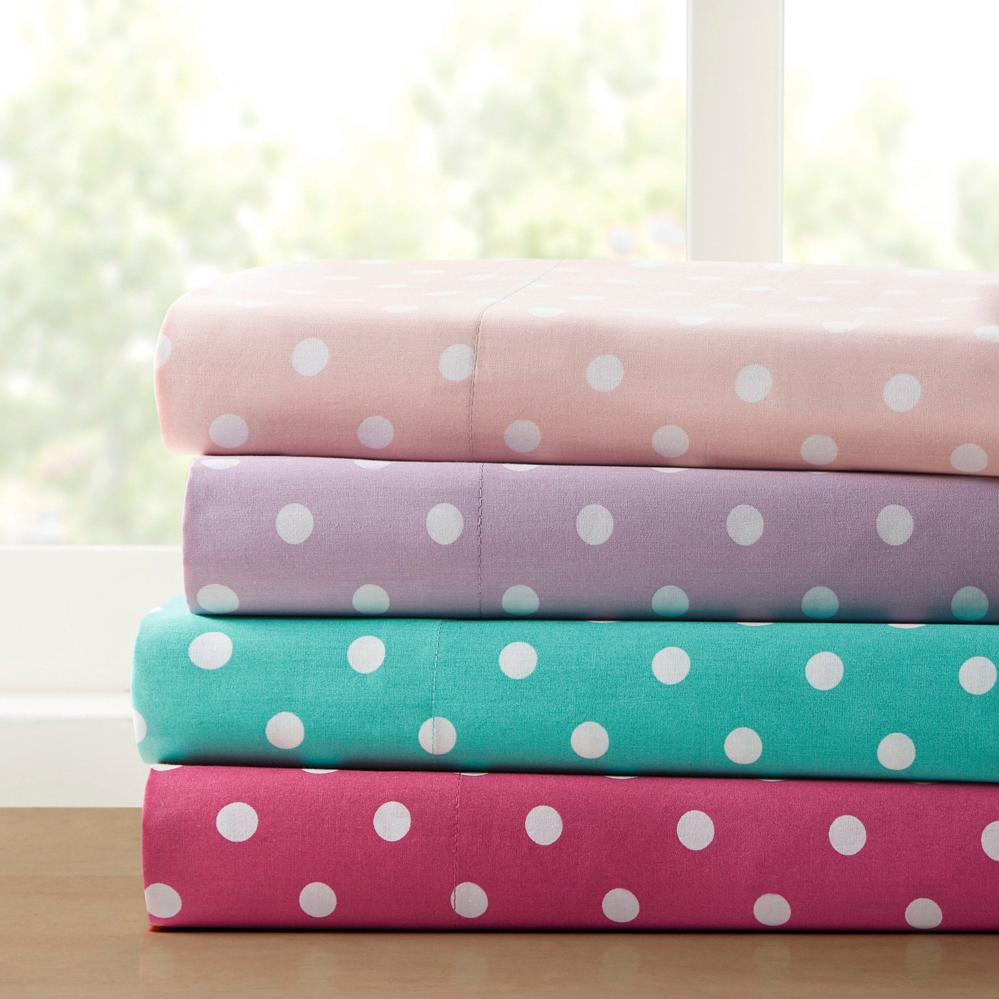 Parure de draps 100 % coton à pois au design intelligent