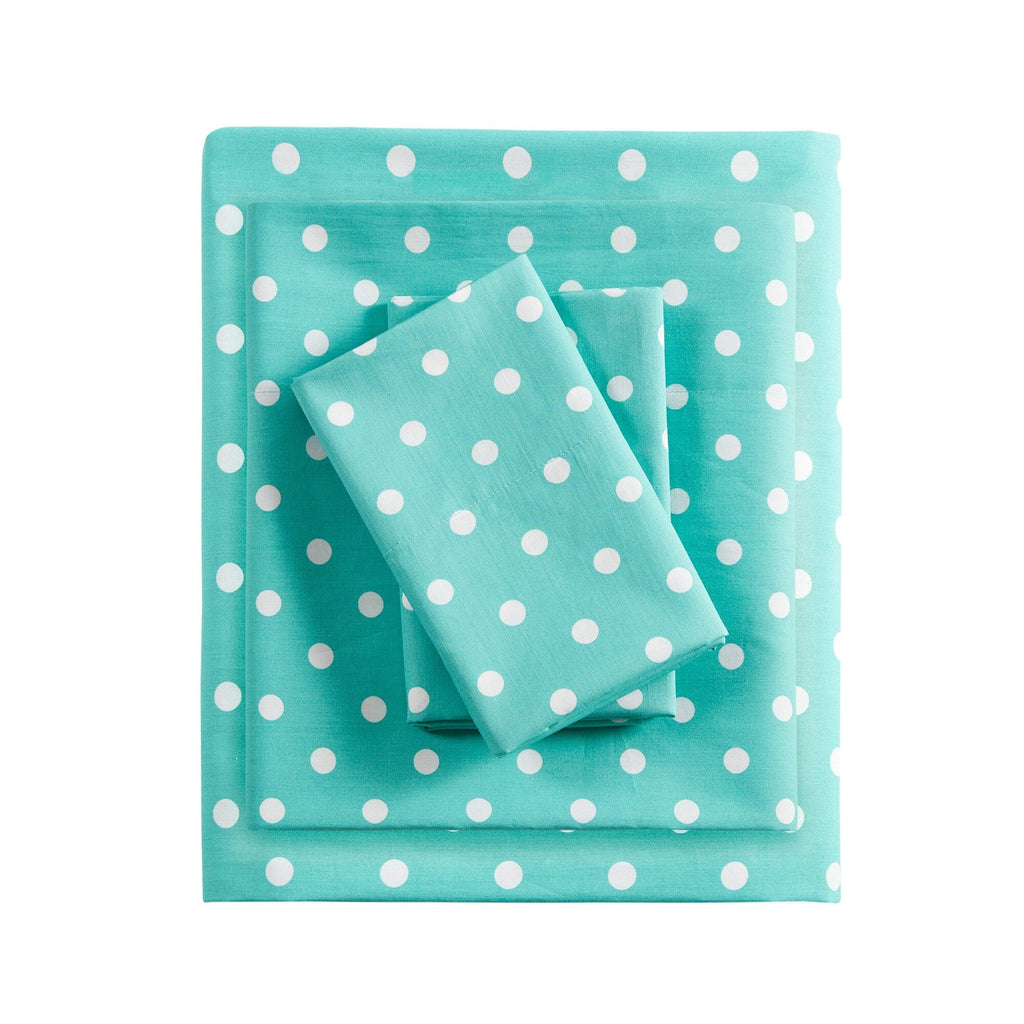 Parure de draps 100 % coton à pois au design intelligent
