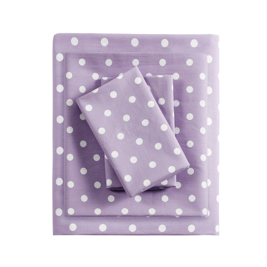 Parure de draps 100 % coton à pois au design intelligent