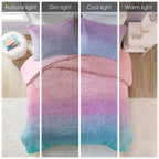 Parure de lit en fausse fourrure à poils longs Talia au design intelligent