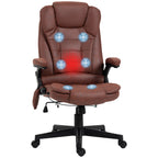 Fauteuil de bureau exécutif à dossier haut en microfibre, fauteuil inclinable à massage vibrant à 6 points avec chauffage, accoudoirs rembourrés et télécommande