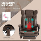 Fauteuil de bureau ergonomique inclinable à dossier haut, en microfibre, avec chauffage, repose-pieds et télécommande