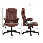 Fauteuil de bureau massant en microfibre avec chauffage, vibration à 6 points, dossier inclinable réglable, accoudoirs rembourrés, télécommande